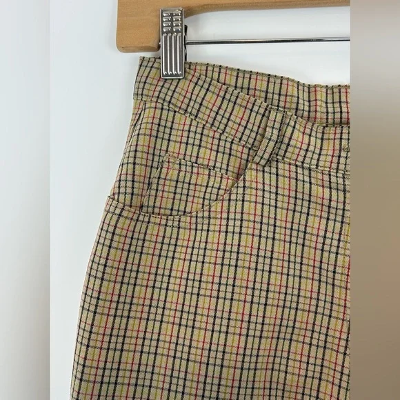 Vintage Pant Next Ladieswear high Waisted Plaid Wool Blend Ankle Trouser 8 Tall - Picture 2 of 7